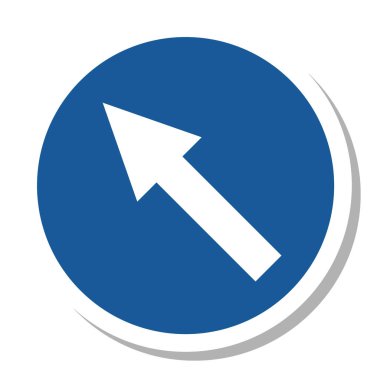 Belirtilen yön dışında herhangi bir yönde ilerlemesi yasaklanan basit bir işaretin tek bir çizimi