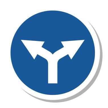 Belirtilen yön dışında herhangi bir yönde ilerlemesi yasaklanan basit bir işaretin tek bir çizimi