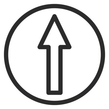 Belirtilen yön dışında herhangi bir yönde ilerlemesi yasaklanan basit bir işaretin tek bir çizimi