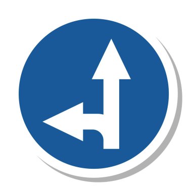 Belirtilen yön dışında herhangi bir yönde ilerlemesi yasaklanan basit bir işaretin tek bir çizimi