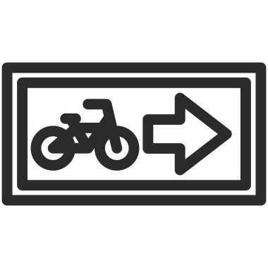 Basit bir tabelanın tek bir çizimi Küçük motorlu bisiklet / bisiklet tek yönlü sokak