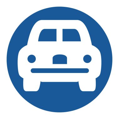 Sadece otomobiller için basit bir işaretin tek bir çizimi