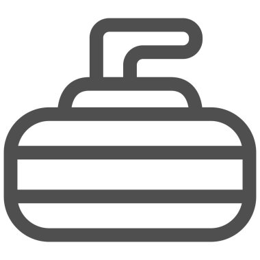 Basit spor ekipmanları. Tek öge simge Curling Stone.