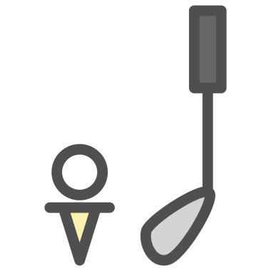 Basit spor ekipmanları tek öge golf topu simgesi