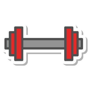 Basit spor ekipmanları tek öge simgesi dambıl