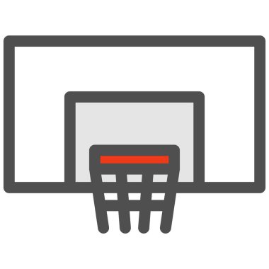 Basit spor ekipmanları. Tek öge ikon basketbol hedefi.