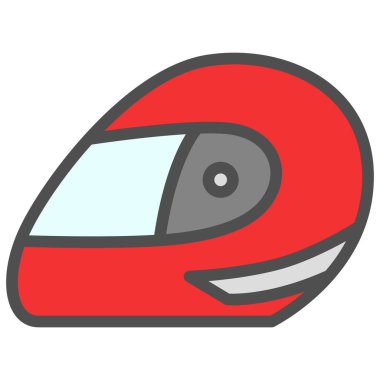 Basit spor ekipmanları tek öge simge yarış kaskı