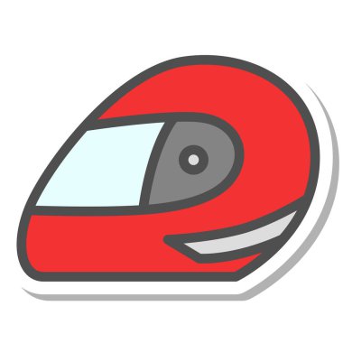 Basit spor ekipmanları tek öge simge yarış kaskı