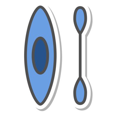 Basit spor ekipmanları tek simge kürek teknesi