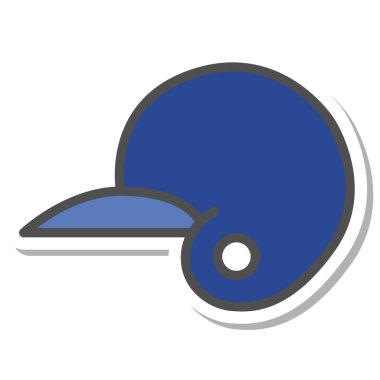 Basit spor ekipmanları. Tek öge ikon beyzbol kaskı.