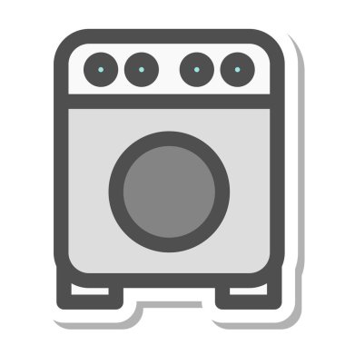 Basit elektrikli aletler için tek öge simgesi: davul tipi çamaşır makinesi