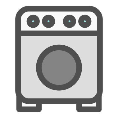Basit elektrikli aletler için tek öge simgesi: davul tipi çamaşır makinesi