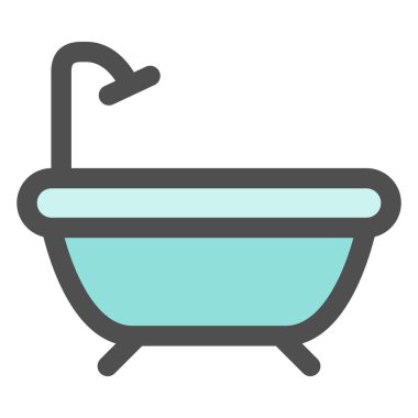 Basit elektrikli cihaz tek öge simgesi küvet