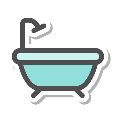 Basit elektrikli cihaz tek öge simgesi küvet