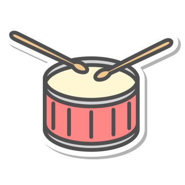 Basit müzik enstrümanı tek öge simgesi yıldız davulu