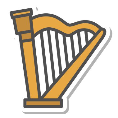 Basit müzik aleti tek öge simgesi arpı