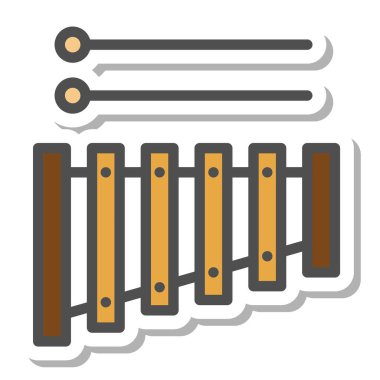 Basit müzik aleti. Tek simge ksilofon.