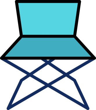 Mini renkli kamp ikonu iskemlesi