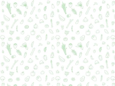 Sebze desenli duvar kağıdı çizimi