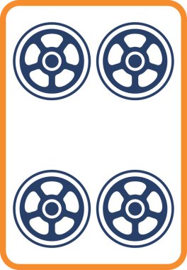 Mahjong fayans tek parça simgesi dört tüp