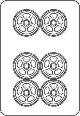 Mahjong fayans tek öge simgesi altı parça