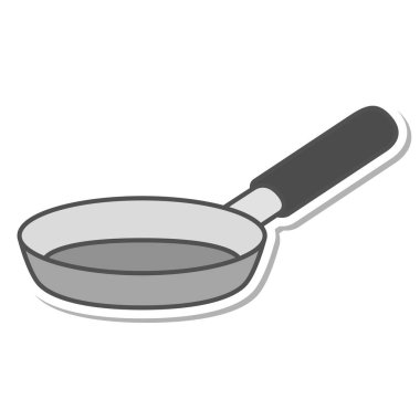 Günlük ihtiyaçların tek öğe resimleme simgeleri kızartma tavası