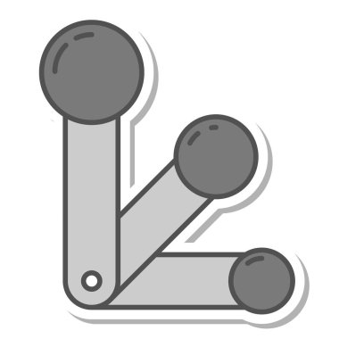 Kaşığı ölçen günlük ihtiyaçların tek öğe resimleme simgeleri