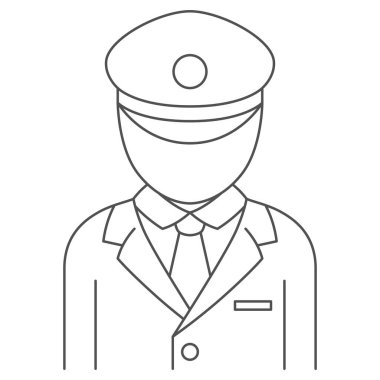 İstasyonla ilgili tek illüstrasyon ikonu istasyon personeli