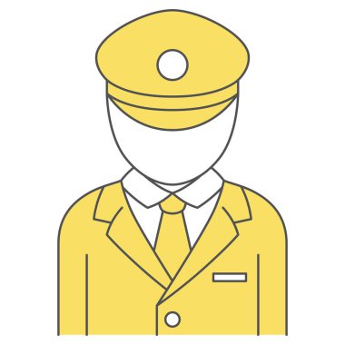 İstasyonla ilgili tek illüstrasyon ikonu istasyon personeli