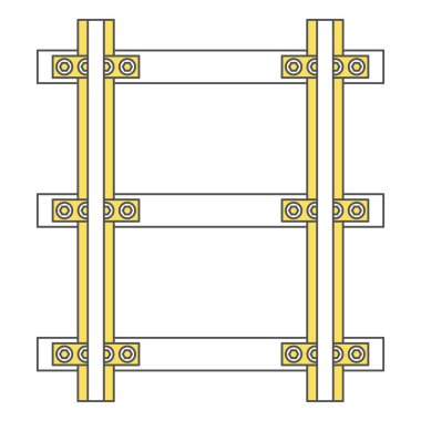 İstasyonla ilgili tek illüstrasyon ikonu tren yolu yolu