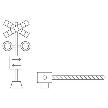 İstasyonla ilgili tek illüstrasyon simgesi demiryolu geçişi