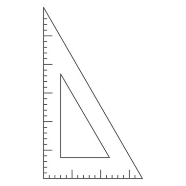 Kırtasiye tek resim simgesi üçgen cetvel