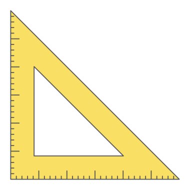 Kırtasiye tek resim simgesi üçgen cetvel