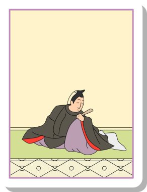 Etiket Hyakunin Isshu Yazan Mitsuko Bonkawachi