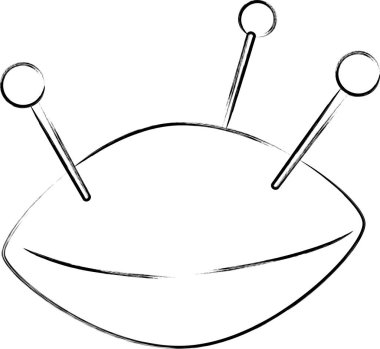 Fırça yazma aracı tek öge simgesi iğnelik