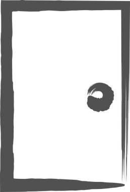 Fırça yazma işi tek öge simgesi kapısı