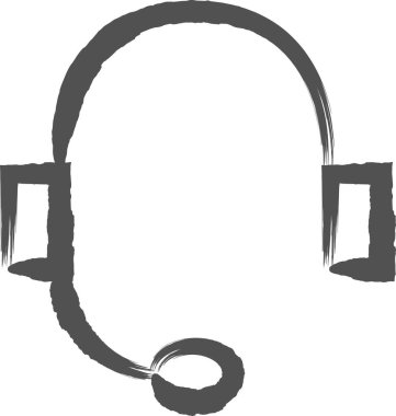 Mikrofonlu tek öge simgesi kulaklıkları fırçala