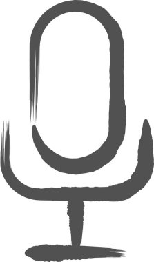 Fırça yazma işi tek öge simgesi mikrofon