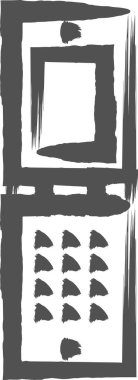 Fırça yazma işi tek öge simgesi cep telefonu