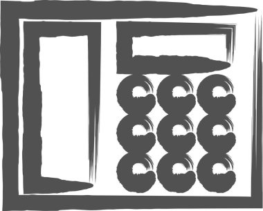 Fırça yazma işi tek öge simgesi sabit hat telefonu