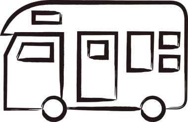 Brush-written vehicle single item icon camper clipart