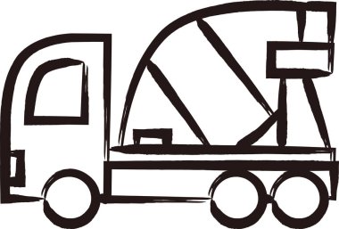 Fırça ile yazılmış tek öge simge karıştırıcı kamyon