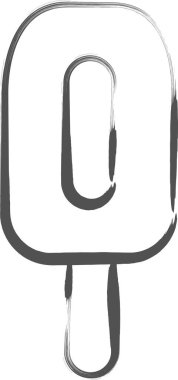 Fırçayla yazılmış yiyecek ve içecek tek bir simge buz şekeri