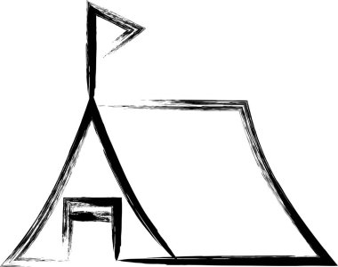 Fırça kamp ikonu çadırı