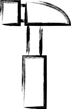 Fırça yazma kampı simgesi çekiç