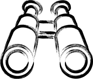 Fırça yazma kampı simgesi dürbünü