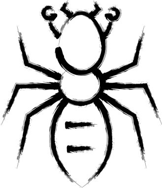 Brush-written mini insect illustration icon ant clipart