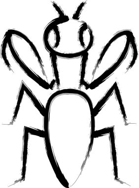 Fırçayla çizilmiş mini böcek resimleme simgesi dua eden peygamberdevesi