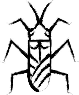 Fırça ile yazılmış mini böcek resimleme ikonu su yürüyücüsü