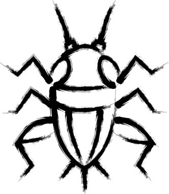 Fırçayla çizilmiş mini böcek çizim simgesi kriket